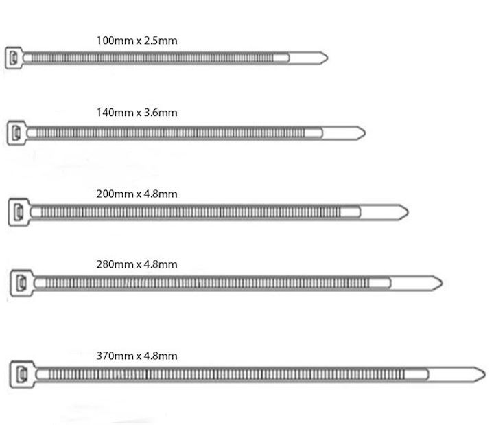 Assortment of Black Cable Ties (AB.47)